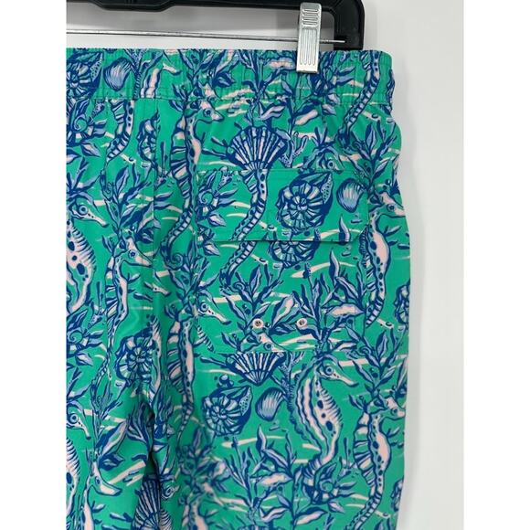 Vineyard Vines Green Tropical Seahorses Chappy Swim Trunks Shorts Size Large - Picture 5 of 9